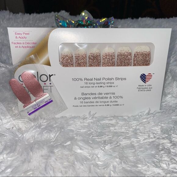 Color Street | coming up rose gold, Rose Gold Glitter dip overlay, nail strips - Picture 5 of 7